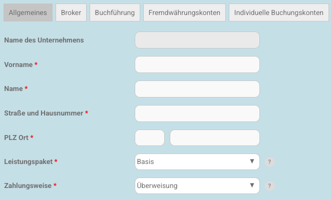 Meine Einstellungen - Allgemeines
