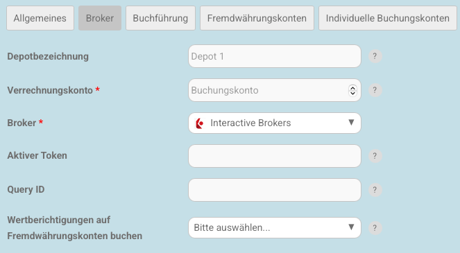 Meine Einstellungen - Broker