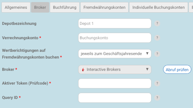 Meine Einstellungen - Broker