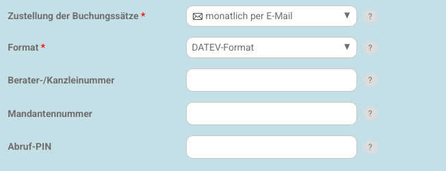 Meine Einstellungen - Zustellung Format und Abruf PIN