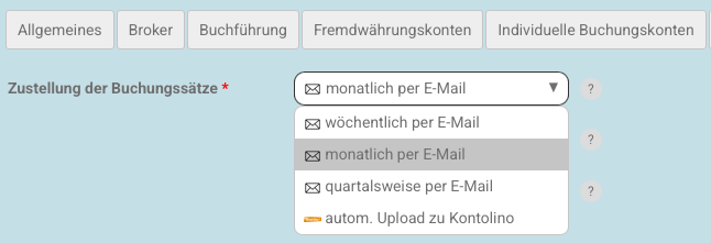 Meine Einstellungen - Zustellung